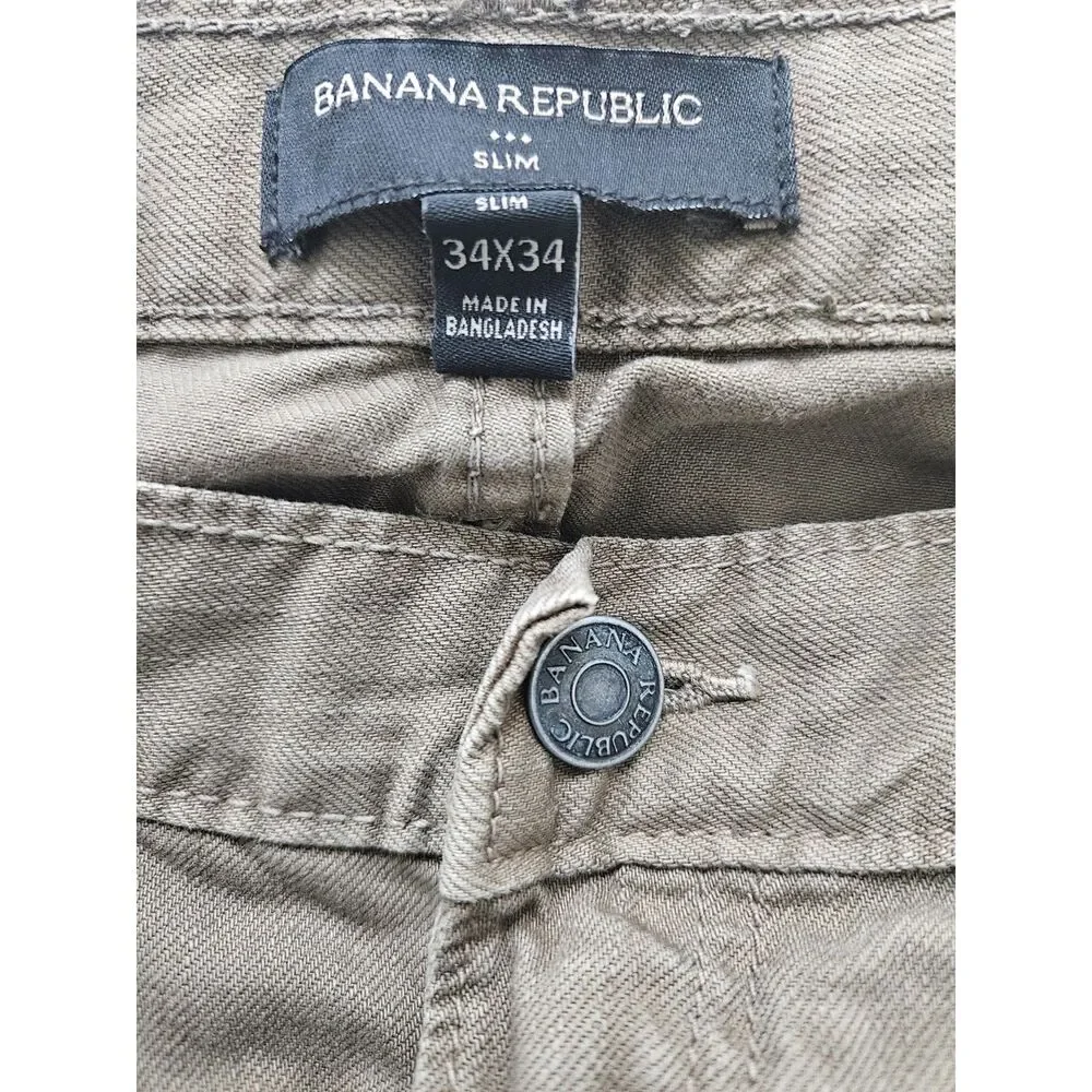 Banana Republic Men's Slim Fit Denim Jeans Sand 34X34